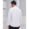 Men’s Dress Shirts Long Sleeve Wrinkle Free Business Button Up Shirts(All White)