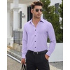 Men’s Dress Shirts Long Sleeve Wrinkle Free Business Button Up Shirts(Lavender)
