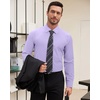 Men’s Dress Shirts Long Sleeve Wrinkle Free Business Button Up Shirts(Lavender)