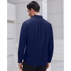 Men’s Dress Shirts Long Sleeve Wrinkle Free Business Button Up Shirts(Navy Blue)