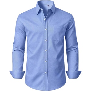 Alimens & Gentle Mens Oxford Button Down Shirt with Pocket(Blue)