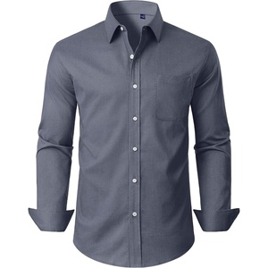 Alimens & Gentle Mens Oxford Button Down Shirt with Pocket(Grey)