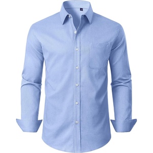 Alimens & Gentle Mens Oxford Button Down Shirt with Pocket(Light Blue)