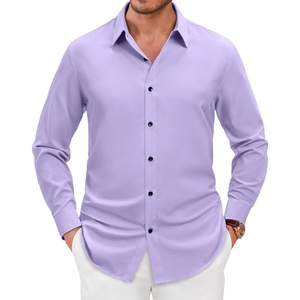 Men’s Dress Shirts Long Sleeve Wrinkle Free Business Button Up Shirts(Lavender)