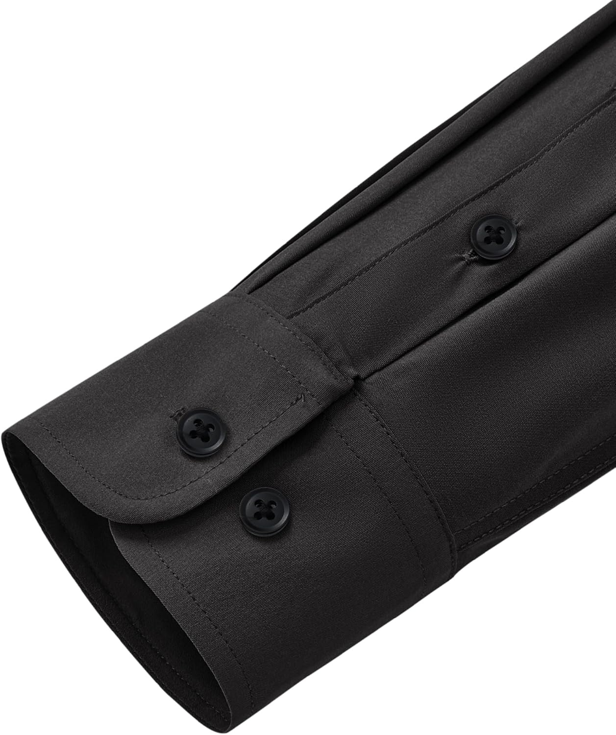 image:imageMens Dress Shirts Stretch Long Sleeve Wrinkle Free Work Button Down ShirtBlack