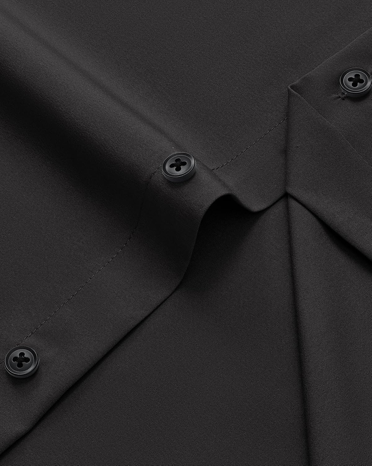 image:imageMens Dress Shirts Stretch Long Sleeve Wrinkle Free Work Button Down ShirtBlack