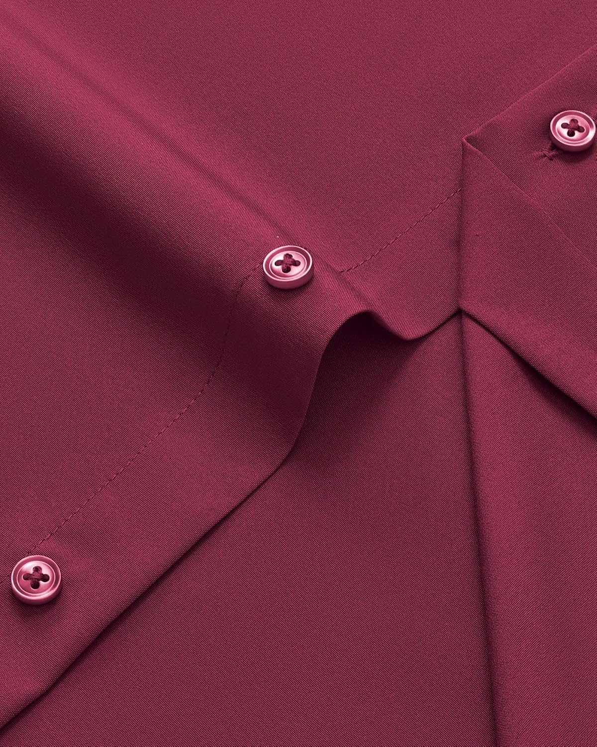 image:imageMens Dress Shirts Stretch Long Sleeve Wrinkle Free Work Button Down ShirtBurgundy