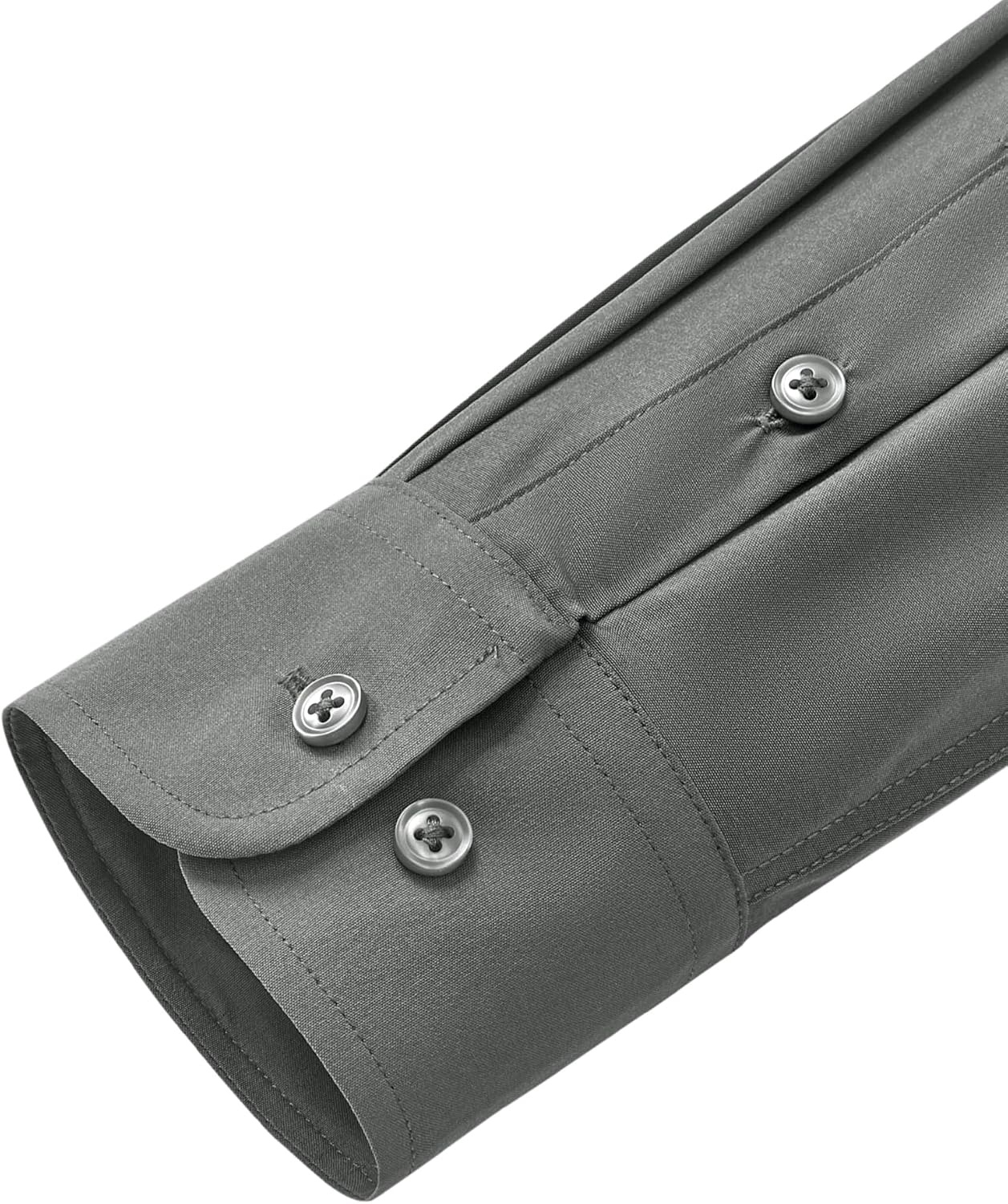 image:imageMens Dress Shirts Stretch Long Sleeve Wrinkle Free Work Button Down ShirtGrey