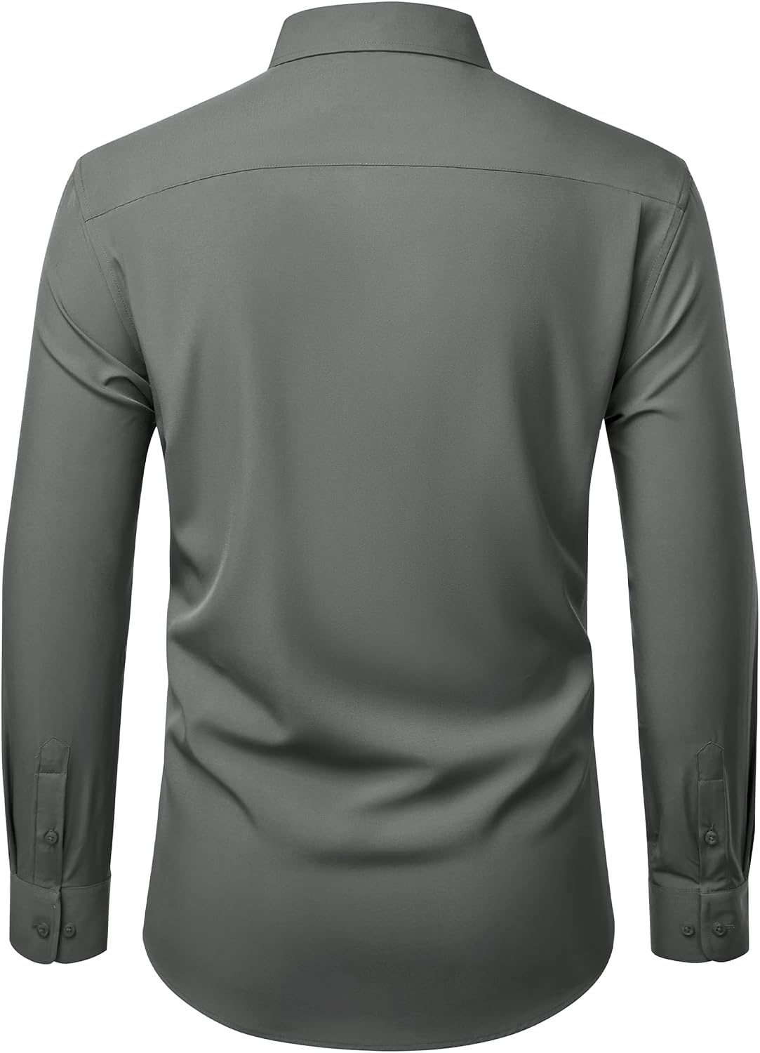 image:imageMens Dress Shirts Stretch Long Sleeve Wrinkle Free Work Button Down ShirtGrey
