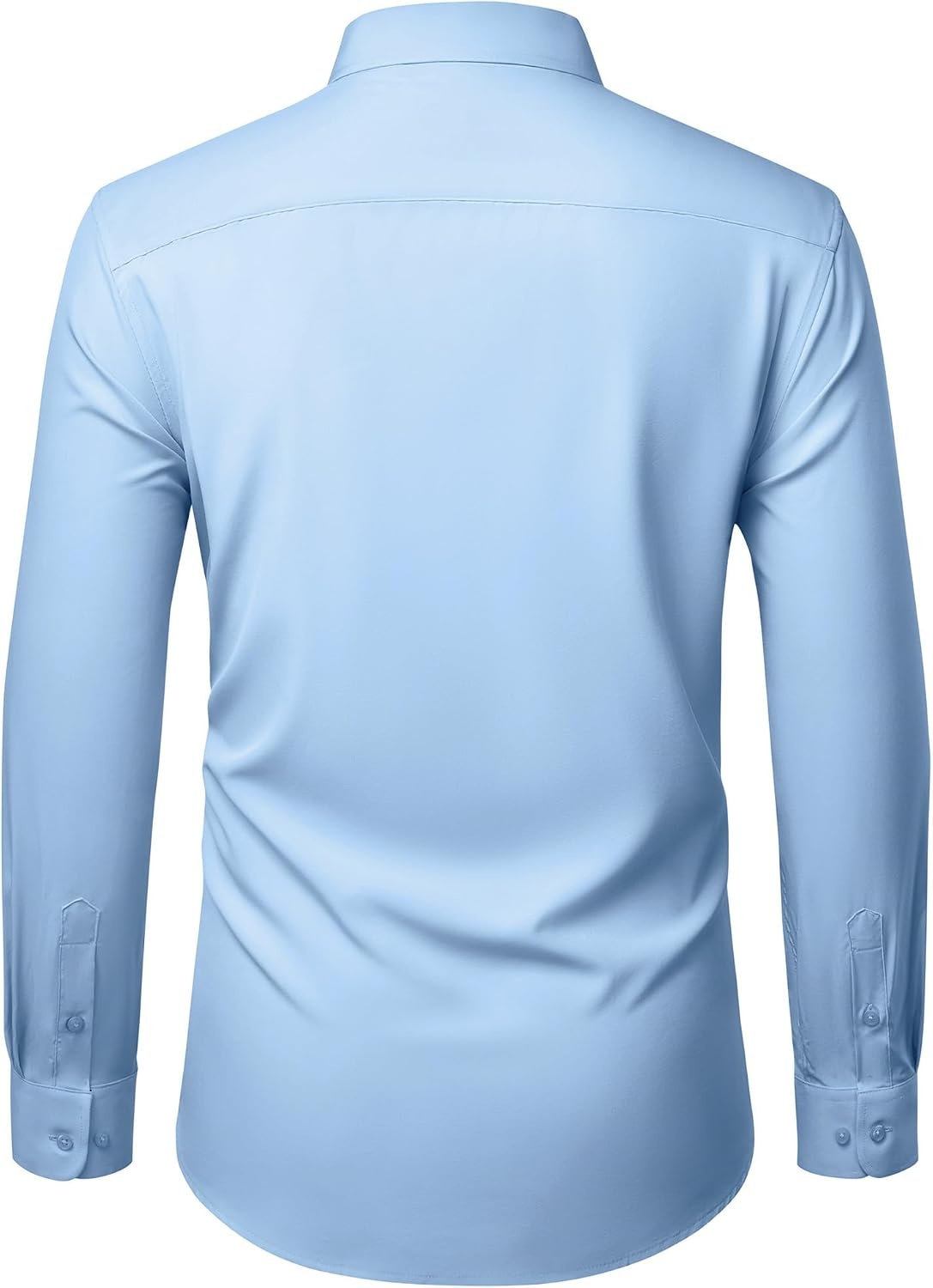 image:imageMens Dress Shirts Stretch Long Sleeve Wrinkle Free Work Button Down ShirtLight Blue