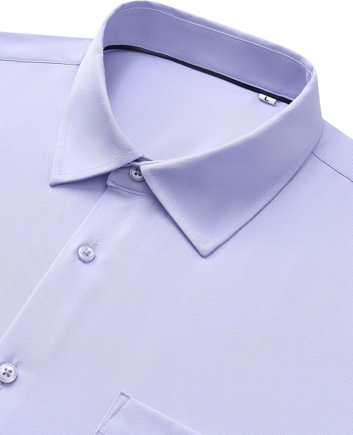 image:imageMens Dress Shirts Stretch Long Sleeve Wrinkle Free Work Button Down ShirtLight Purple