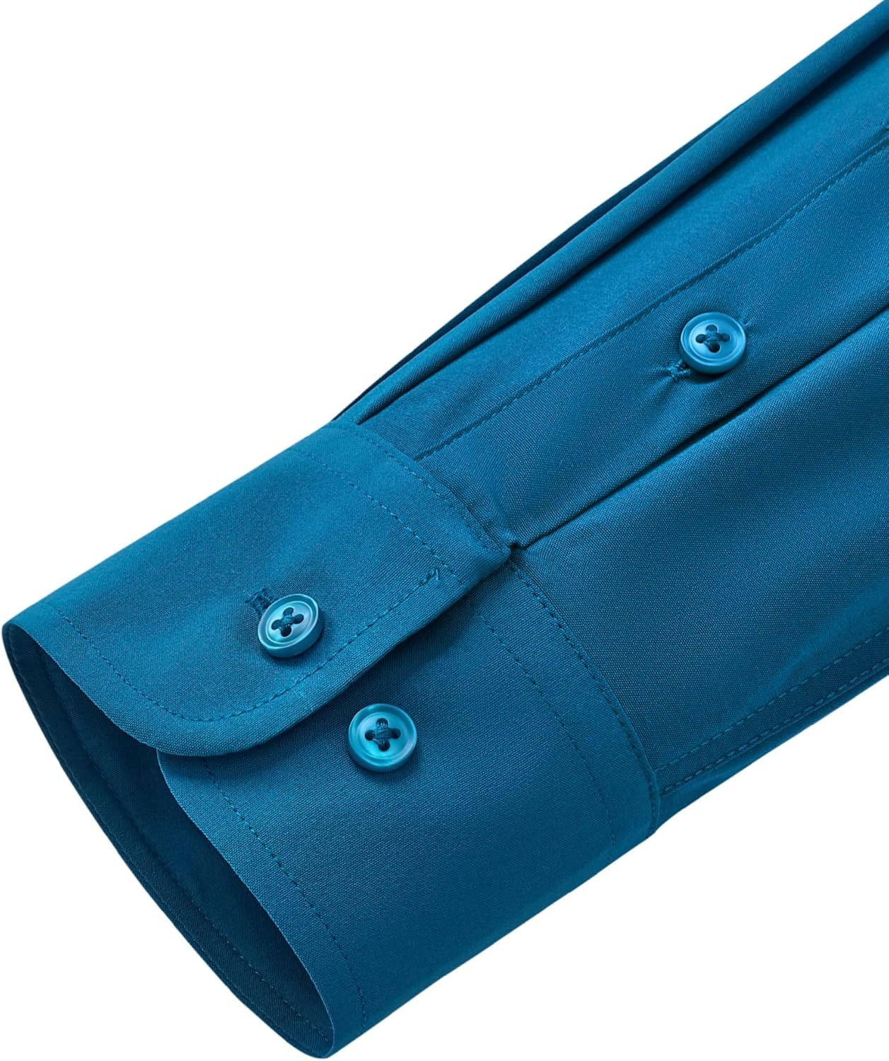 image:imageMens Dress Shirts Stretch Long Sleeve Wrinkle Free Work Button Down ShirtPeacock Blue
