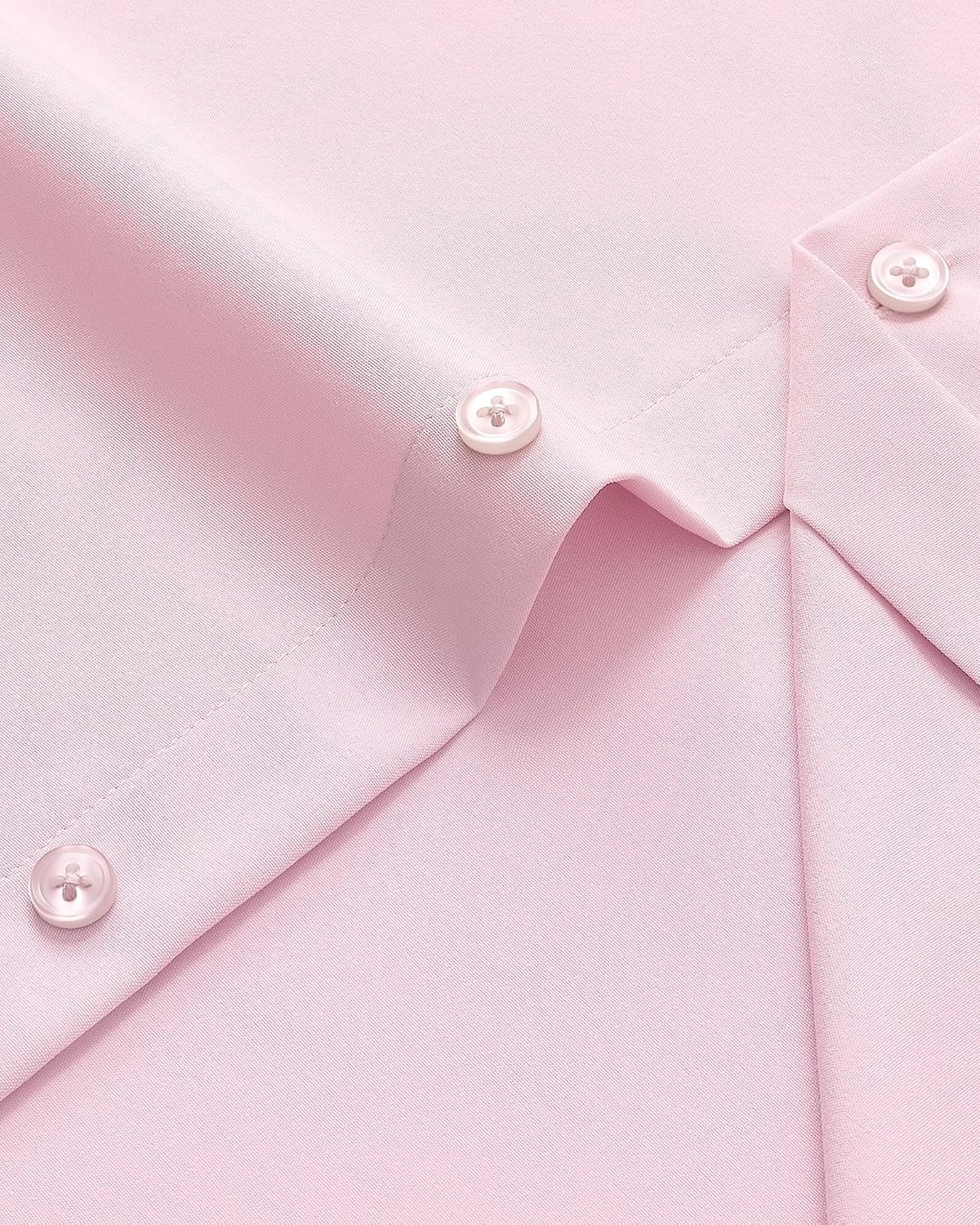 image:imageMens Dress Shirts Stretch Long Sleeve Wrinkle Free Work Button Down ShirtPink
