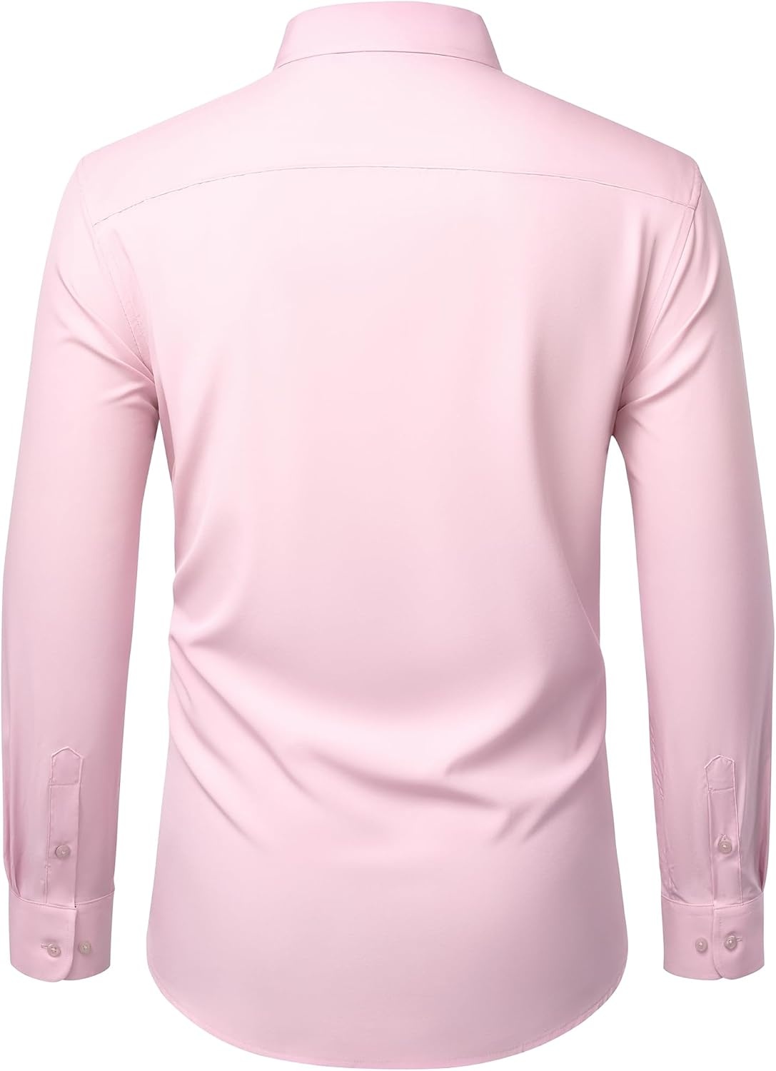 image:imageMens Dress Shirts Stretch Long Sleeve Wrinkle Free Work Button Down ShirtPink