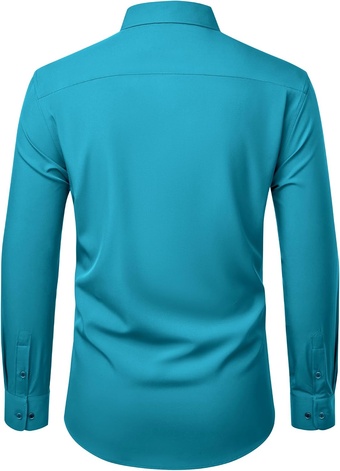 image:imageMens Dress Shirts Stretch Long Sleeve Wrinkle Free Work Button Down ShirtTurquoise