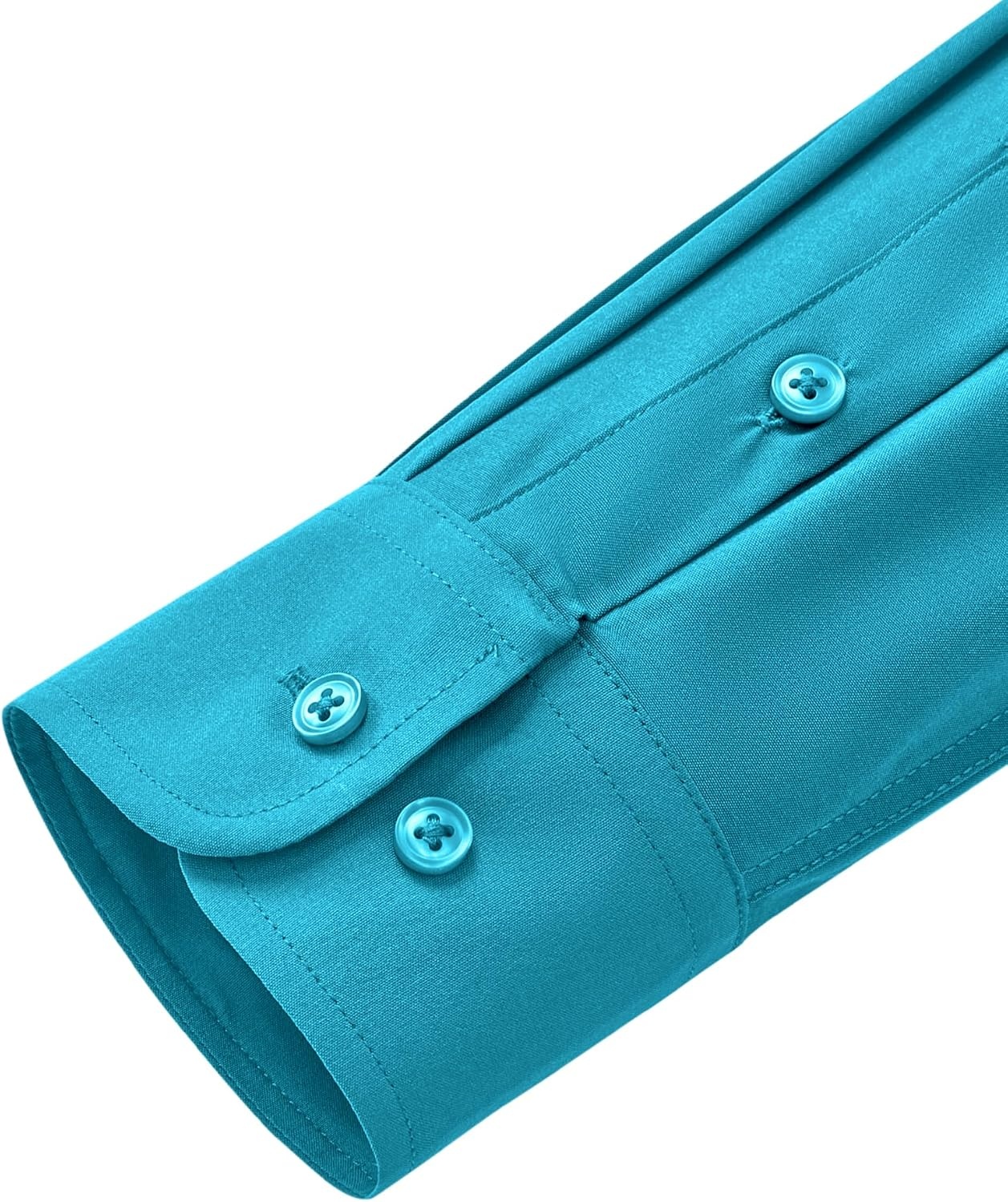 image:imageMens Dress Shirts Stretch Long Sleeve Wrinkle Free Work Button Down ShirtTurquoise