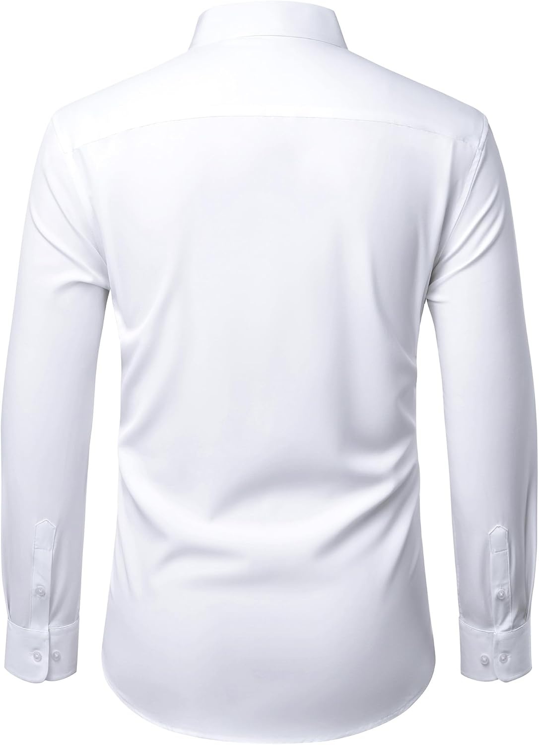 image:imageMens Dress Shirts Stretch Long Sleeve Wrinkle Free Work Button Down ShirtWhite