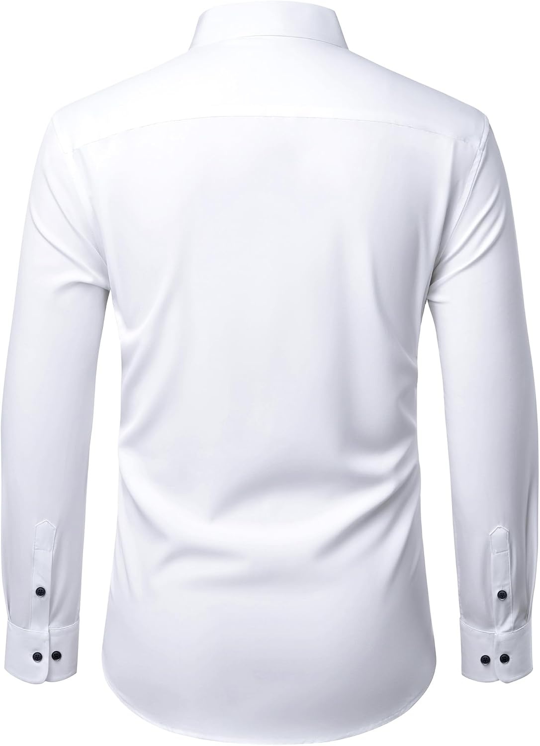 image:imageMens Dress Shirts Stretch Long Sleeve Wrinkle Free Work Button Down ShirtWhite Black