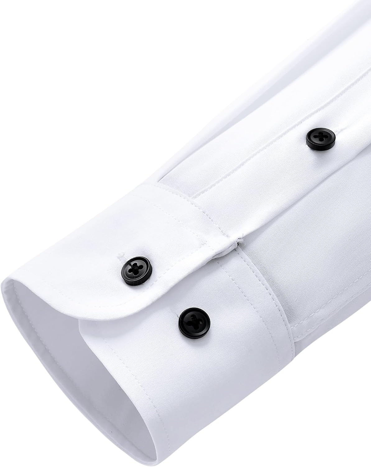 image:imageMens Dress Shirts Stretch Long Sleeve Wrinkle Free Work Button Down ShirtWhite Black