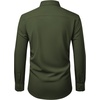 Mens Dress Shirts Stretch Long Sleeve Wrinkle Free Work Button Down Shirt(Army Green)