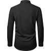 Mens Dress Shirts Stretch Long Sleeve Wrinkle Free Work Button Down Shirt(Black)