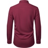 Mens Dress Shirts Stretch Long Sleeve Wrinkle Free Work Button Down Shirt(Burgundy)