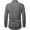 Mens Dress Shirts Stretch Long Sleeve Wrinkle Free Work Button Down Shirt(Grey)