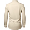 Mens Dress Shirts Stretch Long Sleeve Wrinkle Free Work Button Down Shirt(Khaki)