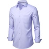 Mens Dress Shirts Stretch Long Sleeve Wrinkle Free Work Button Down Shirt(Light Purple)