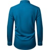 Mens Dress Shirts Stretch Long Sleeve Wrinkle Free Work Button Down Shirt(Peacock Blue)