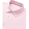 Mens Dress Shirts Stretch Long Sleeve Wrinkle Free Work Button Down Shirt(Pink)