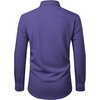 Mens Dress Shirts Stretch Long Sleeve Wrinkle Free Work Button Down Shirt(Purple)