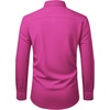 Mens Dress Shirts Stretch Long Sleeve Wrinkle Free Work Button Down Shirt(Rose Pink)