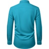 Mens Dress Shirts Stretch Long Sleeve Wrinkle Free Work Button Down Shirt(Turquoise)
