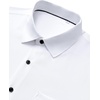 Mens Dress Shirts Stretch Long Sleeve Wrinkle Free Work Button Down Shirt(White Black)
