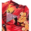 Mens Hawaiian Shirt Summer Beach Casual Short Sleeve Button Down Shirts(1609 Red)