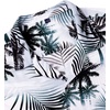 Mens Hawaiian Shirt Summer Beach Casual Short Sleeve Button Down Shirts(Black White Palm)