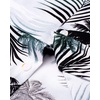 Mens Hawaiian Shirt Summer Beach Casual Short Sleeve Button Down Shirts(Black White Palm)