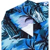 Mens Hawaiian Shirt Summer Beach Casual Short Sleeve Button Down Shirts(Blue Beach)