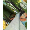 Mens Hawaiian Shirt Summer Beach Casual Short Sleeve Button Down Shirts(Brown Green Beach)
