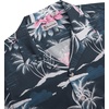 Mens Hawaiian Shirt Summer Beach Casual Short Sleeve Button Down Shirts(Dark Blue Beach)