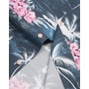 Mens Hawaiian Shirt Summer Beach Casual Short Sleeve Button Down Shirts(Dark Blue Beach)