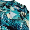 Mens Hawaiian Shirt Summer Beach Casual Short Sleeve Button Down Shirts(Dark Green Beach)