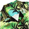 Mens Hawaiian Shirt Summer Beach Casual Short Sleeve Button Down Shirts(Green Beach)