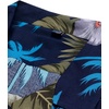 Mens Hawaiian Shirt Summer Beach Casual Short Sleeve Button Down Shirts(Navy Blue)