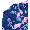 Mens Hawaiian Shirt Summer Beach Casual Short Sleeve Button Down Shirts(Navy Rosy)
