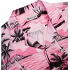 Mens Hawaiian Shirt Summer Beach Casual Short Sleeve Button Down Shirts(Pink Beach)