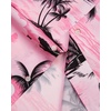 Mens Hawaiian Shirt Summer Beach Casual Short Sleeve Button Down Shirts(Pink Beach)