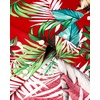 Mens Hawaiian Shirt Summer Beach Casual Short Sleeve Button Down Shirts(Red Green)