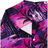 Mens Hawaiian Shirt Summer Beach Casual Short Sleeve Button Down Shirts(Rosy Beach)